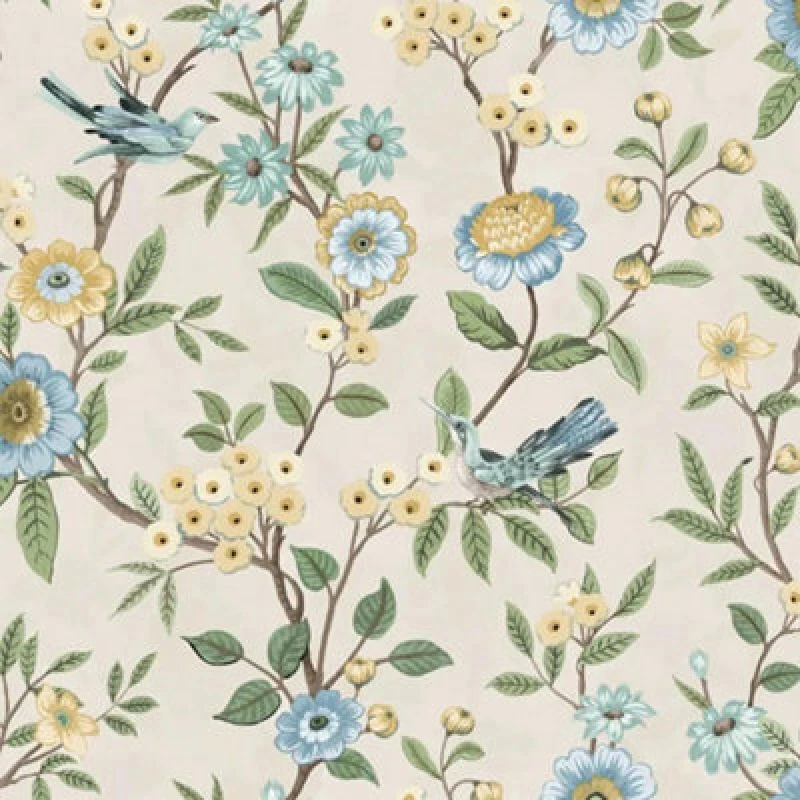 Image of FINE DECOR Fine Decor - Eleanor Floral Birds Natural Wallpaper Flowers Botanical Feature Wall WL-FD43448