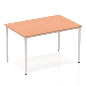 Image of Trexus 120 x 80cm Rectangular Table Beech with Silver Frame