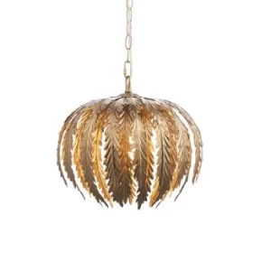Image of Delphine Decorative Gold Layered Leaf Ceiling Pendant Light