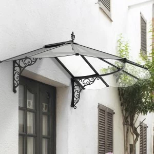 image of Palram Iris Door Canopy - Black/Clear