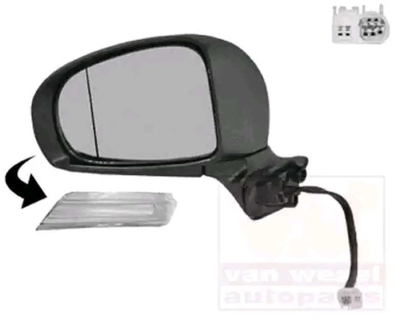 Image of VAN WEZEL 5467807 Wing mirror * HAGUS * Left, Heatable, primed Outside Mirror (50)