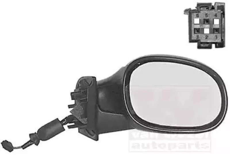 Image of VAN WEZEL 0925806 Wing mirror * HAGUS * Right, black, Unheated Outside Mirror (50)