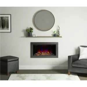 Image of Be Modern 34 Black Nickel Inset Electric Fire - Avella
