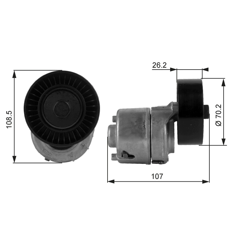 Image of GATES Tensioner pulley GATES T38215
