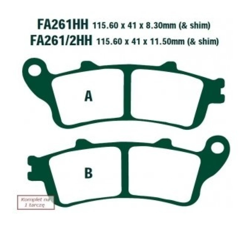 Image of EBC Brakes FA261/2HH Brake pad set Brake Pad Set,disc brake (402)