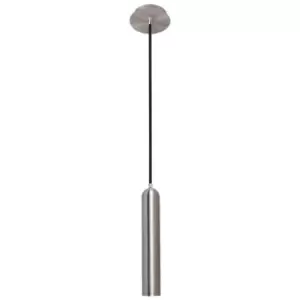 image of Italux Athan sn - Modern Hanging Pendant Chrome 1 Light with Satin Nickel Shade, GU10