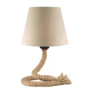 Image of Corda-Mauli Table Lamp With Round Tapered Shade, Rope Design