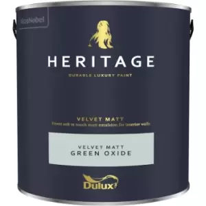 Image of Dulux Heritage Velvet Matt Green Oxide Matt Emulsion Paint 2.5L