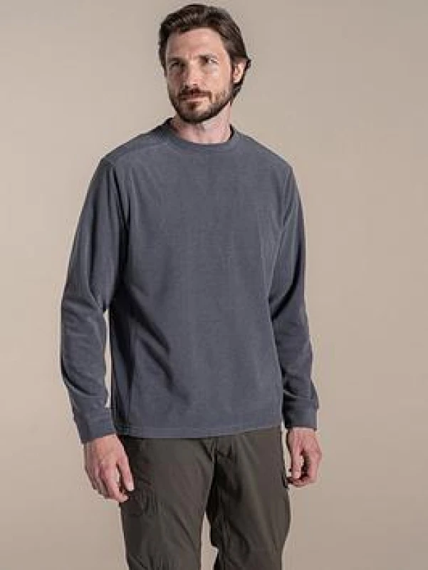 Image of Craghoppers Craghoppers Men Corey Crew Neck Insulating Active Fleece in Grey Size: large Grey L Male 5063260131605