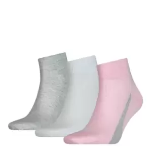 image of Puma 3 Pack Lifestyle Quarter Socks - Pink