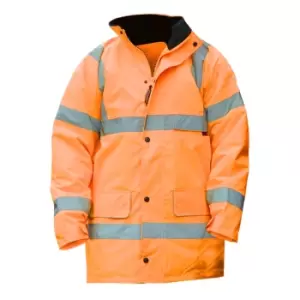 Image of Warrior Mens Nevada High Visibility Safety Jacket (L) (Fluorescent Orange)