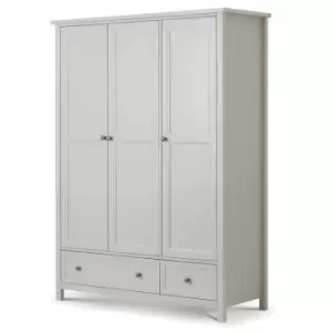 image of Julian Bowen Maine 3 Door Combination Wardrobe Dove Grey