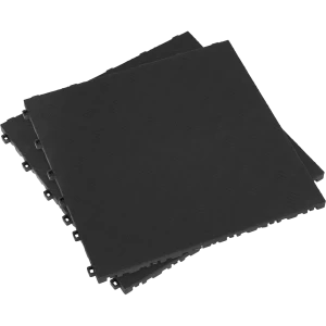 image of Sealey Anti Slip Polypropylene Floor Tile Black 400mm 400mm Pack of 9