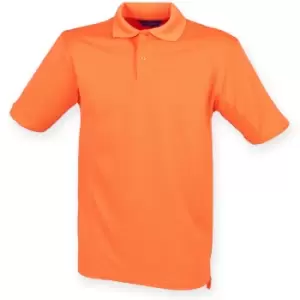 image of Henbury Mens CoolplusA Pique Polo Shirt (3XL) (Burnt Orange)