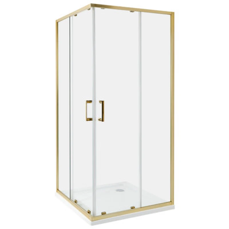 Image of Beliani Shower Enclosure Tela 900 X 900 X 1850 mm Gold