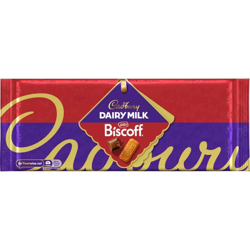 Image of Cadbury Gifts Direct Cadbury Dairy Milk Lotus Biscoff Chocolate Bar 350g 4319359