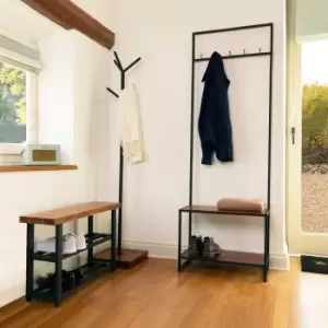 Image of Charnwood Small Coat Rack with Shoe Tidy Brown