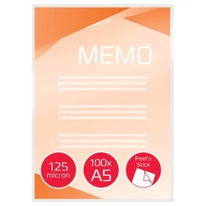 Image of GBC 3747244 Peel n Stick Pouch Gloss A5 125 micron Pack of 100