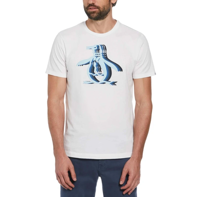 Image of Original Penguin Jersey Graphic T-Shirt - White White M