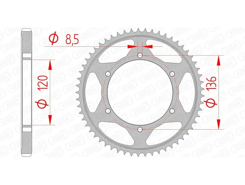 Image of AFAM Steel Standard Rear Sprocket 12313 - 428