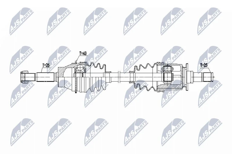 Image of NTY NPW-MS-096 Drive shaft Manual Transmission, Rear Axle Left Drive Shaft (13)