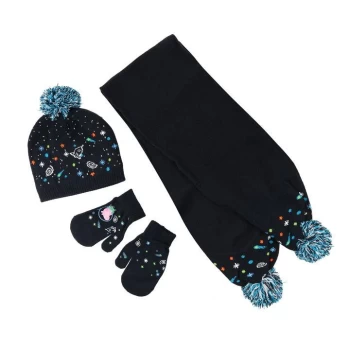 Image of Regatta Peppa hat, glove and scaff set - Navy