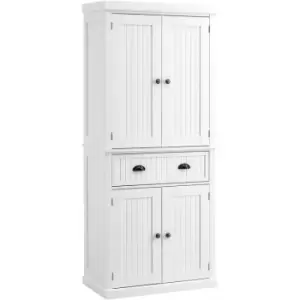 Image of Freestanding Kitchen Storage Cabinet Drawers Cupboards Shelves White - White - Homcom