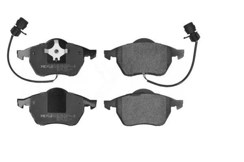 Image of MEYLE 025 206 7619/W Brake pad set Front Axle, incl. wear warning contact, Original Quality, with anti-squeak plate Brake Pad Set,disc brake (402)