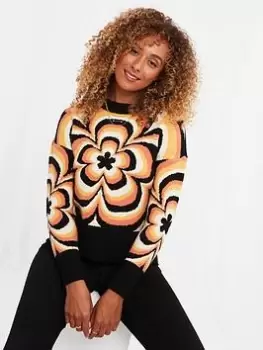 image of Joe Browns Floral Jumper -orange, Orange, Size 12, Women