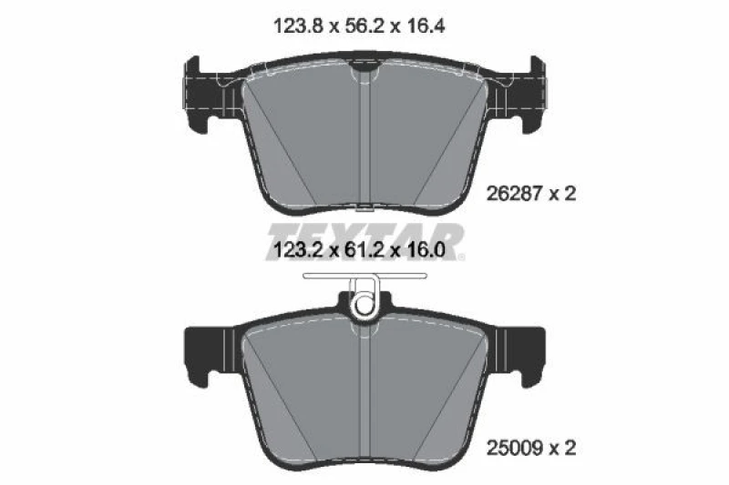 Image of Brake pad set TEXTAR 2628701