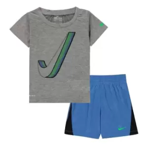 image of Nike Drop T Shirt And Short Set - Grey