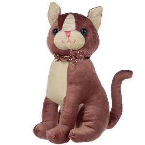 image of Brown Cat with Ribbon Interior Door Stop