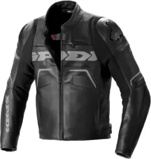 Image of Spidi Evorider 2 Motorcycle Leather Jacket, black, Size 48, black, Size 48