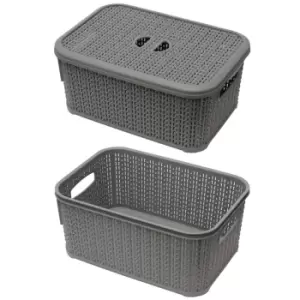 image of JVL Loop 6L Grey Storage Basket