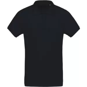 image of Kariban Mens Organic Pique Polo Shirt (L) (Navy)