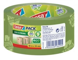 image of tesa EcoLogo Printed PP Tape 50mmx66m Green 58156 PK6