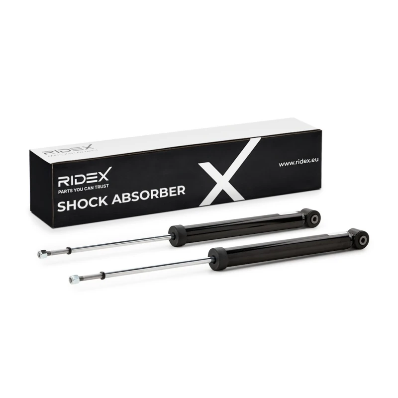 Image of RIDEX 854S18263 Shock absorber Rear Axle, Gas Pressure, Twin-Tube, Telescopic Shock Absorber, Bottom eye Shock Absorber (854)