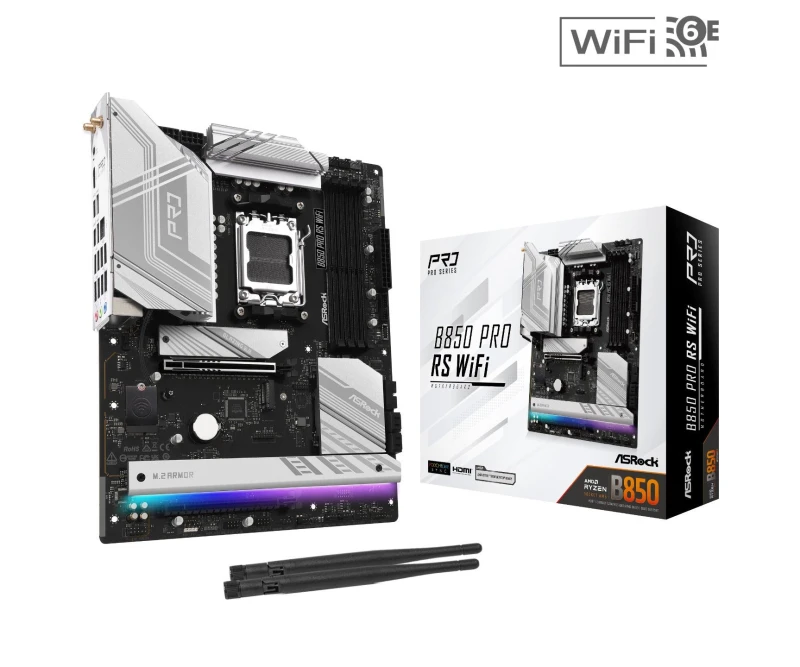 Image of ASRock B850 Pro RS WiFi AMD Ryzen AM5 DDR5 ATX Motherboard - 90-MXBQL-A0UAYZ