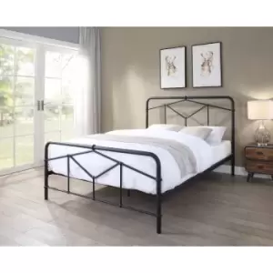 Image of Flintshire Axton Metal Bed Frame 4ft 6 Double Black
