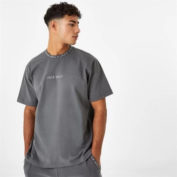 image of Jack Wills Jacquard T-Shirt - Slate