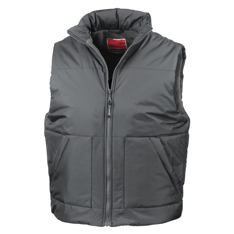Image of Result Result Men Fleece Lined Body Warmer in Dark Grey Size: Medium Dark Grey M Male 5063470513314