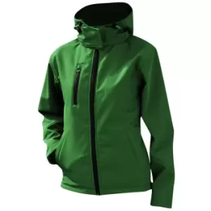 image of Result Core Womens/Ladies Lite Hooded Softshell Jacket (2XL) (Vivid Green/Black)