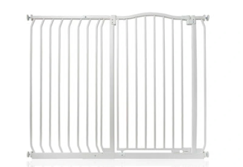 Image of Safetots Extra Tall Curved Top Safety Gate, 116Cm - 125Cm, Matt White, Extra Tall 100Cm In Height, Pressure Fit Stair Gate