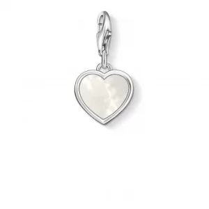 image of Thomas Sabo Heart Charm White 925 Sterling Silver/ Mother-Of Jewellery