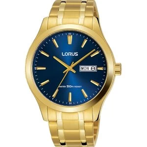 image of Lorus RXN62DX9 Mens Bracelet Dress Watch with Blue Dial