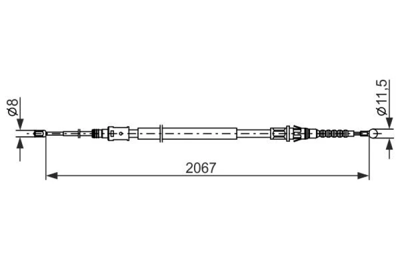 Image of Bosch 1 987 482 869 Brake Cable 1207mm Cable,parking brake (124)