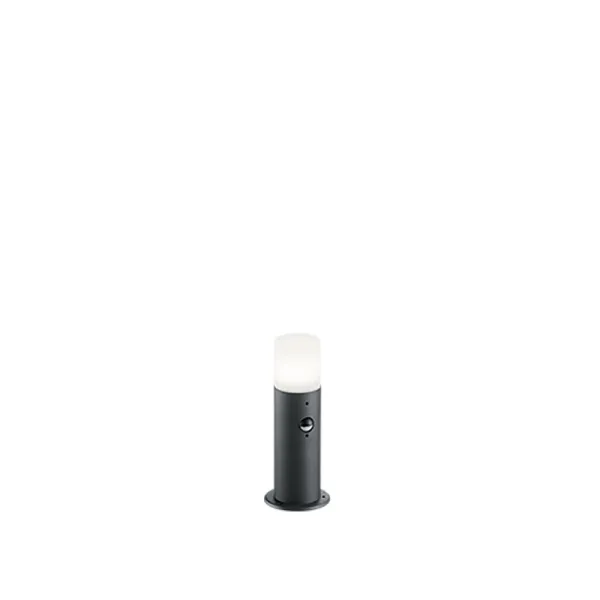 image of Hoosic Modern Outdoor Pedestal Light Anthracite IP44 with PIR