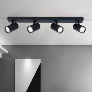 Image of Harper Living - 4 Light White Spotlight Bar Adjustable Cylinder bulb holders