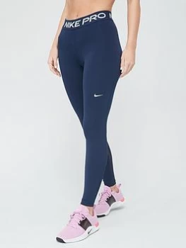 Image of Nike Pro Training 365 Legging - Navy, Navy/Black, Size L, Women