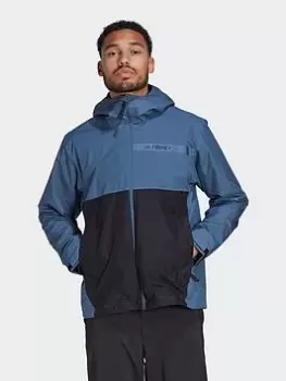 Image of adidas Terrex Multi Rain.rdy 2-layer Rain Jacket, Blue, Size S, Men